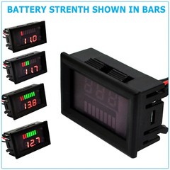 4pc Red Car Marine Motorcycle LED-Digital Voltmeter Voltage 12-60V Battery Gauge
