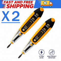 2PCS Non-Contact Voltage Tester Pen AC/DC Electric Detector 12-1000V
