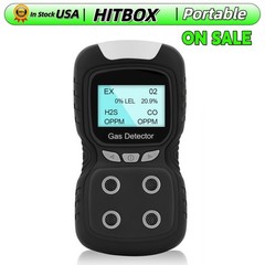 4-Gas Monitor Meter Tester Analyzer Portable Gas Detector Rechargeable Gas Clip