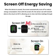 Portable WiFi Air Quality Monitor CO2 Temp & Humidity NDIR Sensor APP Control