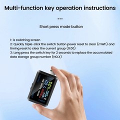 Replacement USB Type C Voltmeter Ammeter with Timing Function Power Monitor