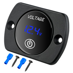 12V LED Display Voltmeter with Touch Switch Digital Voltage Gauge Panel Meter Wa