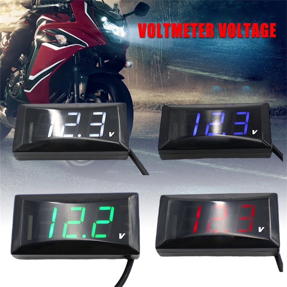 12V Digital LED Display Voltmeter Voltage Gauge Panel Meter Motorcycle Car NewX2