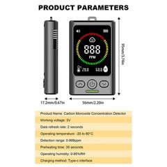 Portable Carbon Monoxide Alarm Detector Electrochemical Sensor Gas Leak Detector