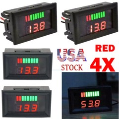 4pc Red Car Marine Motorcycle LED-Digital Voltmeter Voltage 12-60V Battery Gauge