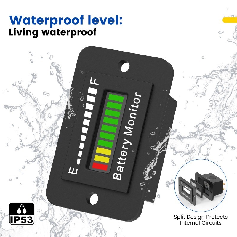 BM210 12V 24V 36V 48V 60V 72V BATTERY MONITOR for Golf Cart