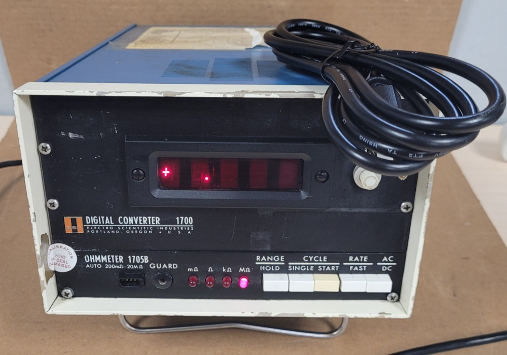 ESI Digital Converter Ohmmeter Series 1700 Model 1705B (TESTED TO POWER ON)