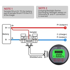 Battery Monitor 8-120V 0-500A Voltmeter Ammeter, Waterproof Backlight Meter for
