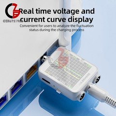 B50 DC 4.5-80V 0-6A Digital Display Power Meter 360° Auto-Rotate Screen 3-Port