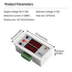 DC 6-30V Embedded LCD Digital Voltage Current Meter 0-10V 0-20mA Analog Input