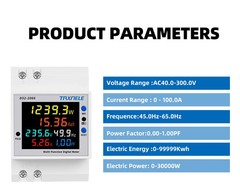 Tuya WiFi Smart Energy Meter 110V 220V 100A kWh Voltage Frequency AC Protector