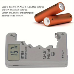 Digital Battery Capacity Tester Meter for AA AAA C D 9V Button Cells Voltage USA