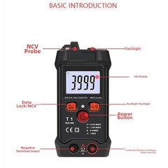 Compact Digital Multimeter 4000 Counts Auto Range with NCV Tester for Field Use
