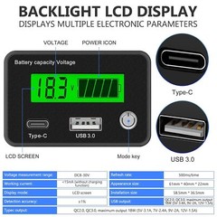 12V/24V/36/48V Battery Status Charge LCD Digital Indicator Monitor Meter Gauge