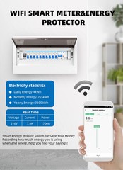 63A WiFi Smart Energy kWh Meter Tuya Earth Leakage Over Under Voltage Switch Kit