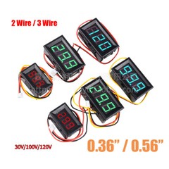 LED 2.5~120V Digital Display Voltmeter Car Motorcycle Voltage Gauge Panel Meter