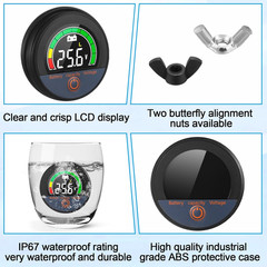 2 Set 12V 24V 48V 60V 84V Battery Monitor with Alarm LCD Digital Display Golf Ca