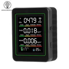 Tuya 5-in-1 WiFi Air Quality Monitor Formaldehyde CO2 TVOC Temp Humidity Tester