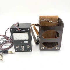 Vintage Metro-Tel MT-500 DC Voltmeter Test Meter w Leather Case Leads