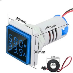 AC 60-500V 0-100A 22mm 3 in 1 Voltmeter Ammeter LED Digital Volt/AMP Meter 3x