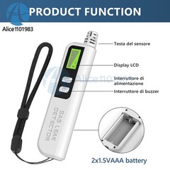 Natural Gas Leak Detector Combustible Gas Detector with Audible & Visual Alarm