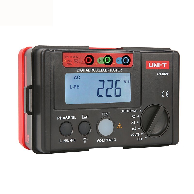 Uni-T Digital RCD ELCB Tester Phase Switch AUTO RAMP Leakage Circuit Breaker