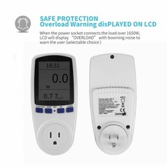 LCD Power Watt Meter Plug Consumption Electricity Usage Energy Amps Volt Monitor