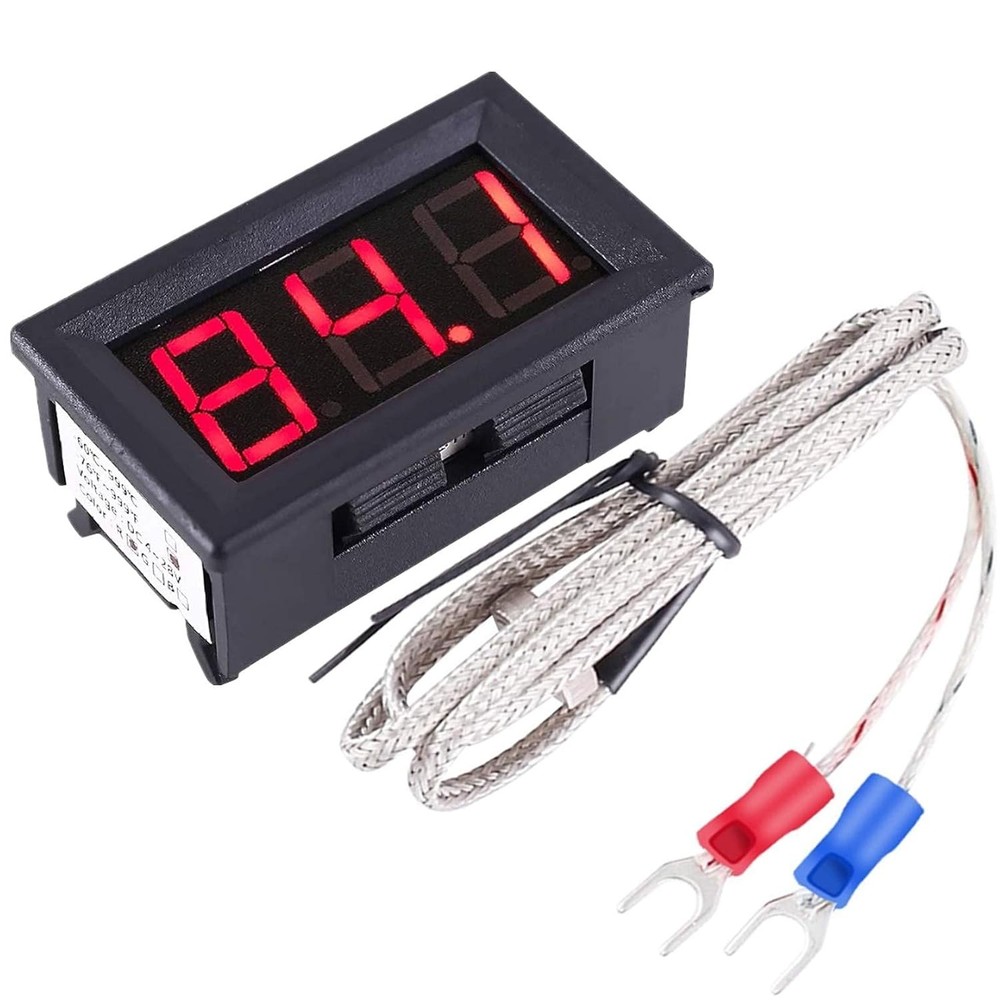 12V Red Fahrenheit Digital Temperature Meter -76F~999F LED Display with Industri