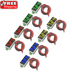 8Pcs DC Voltage Display Mini Digital Voltmeter – 0.28″ 2 Wire DC 2.5V-30V Blue/Y