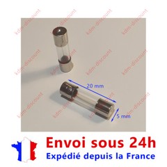 Lot Of 2 Glass Fuses 1A 250V 5×20 Mm – Electrical Protection