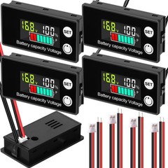 4 Pack Digital Battery Monitor for Golf Cart 8-100v 12v 24v 36v 48v 60v 72v L…
