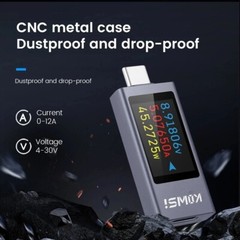 DC 4-30V 0-12A Digital Type-C Tester Color Screen Voltage Current Power Meter