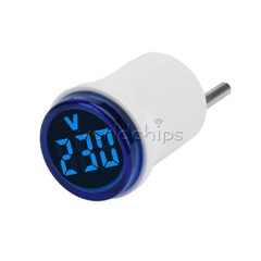 AC 220V 30mm Round LED Digital Voltmeter Indicator Voltage Gauge Meter 50~500V