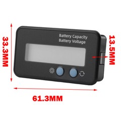 2x Battery Capacity Monitors DC 6V-100V Meters 12V/24V/48V Percentage Voltage US