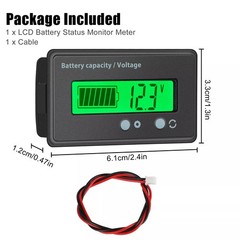 12V/24V/36/48V Battery Status Charge LCD Digital Indicator Monitor Meter GaugeTF