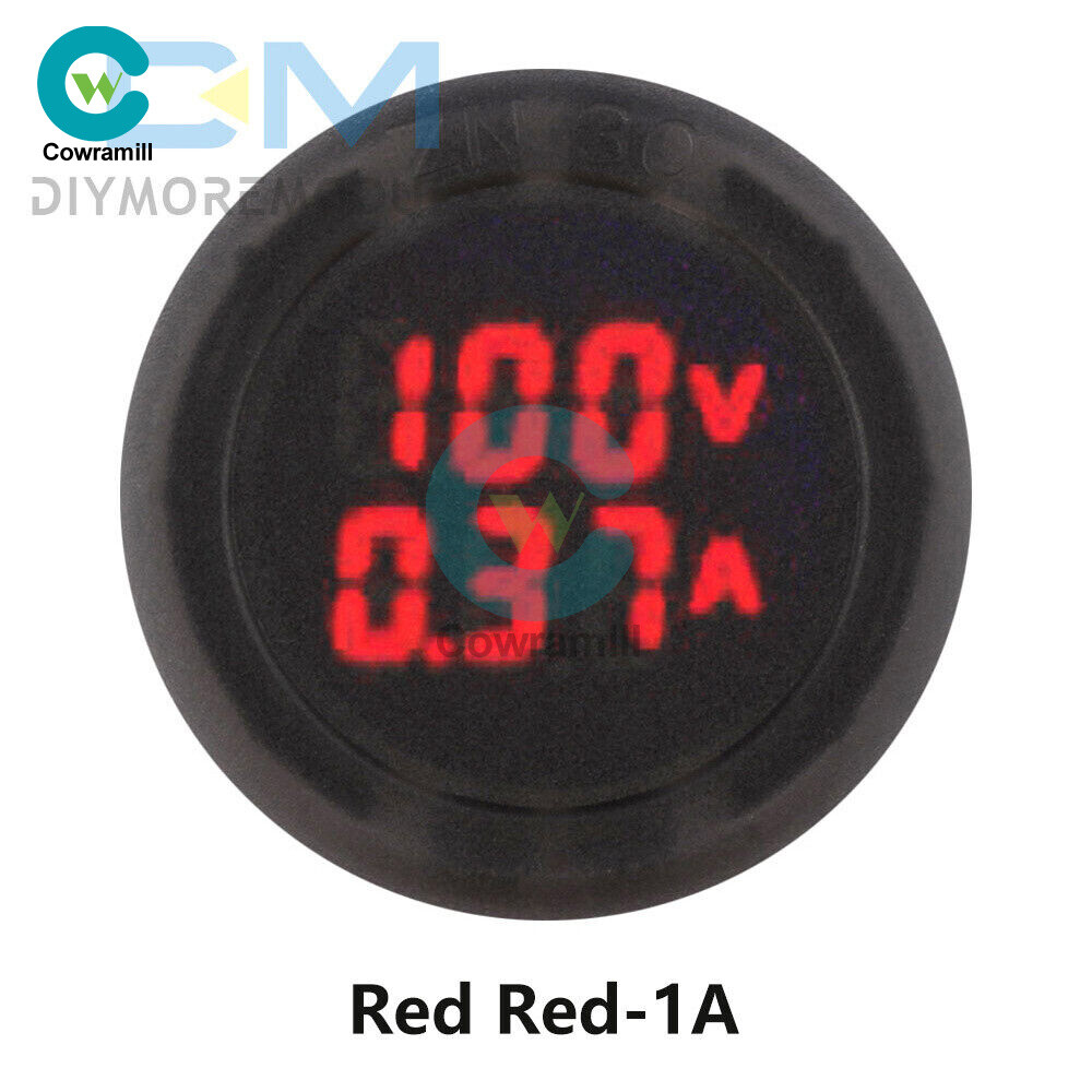 DC5-100V Digital Voltmeter LED Display Car Voltage Current Meter Panel 1-100A