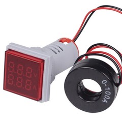 22mm Round Square LED Digital Voltmeter Ammeter Signal Lights Voltage Current