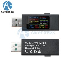 KWS-MX23 1.06″IPS Multimeter USB Tester Voltage Ammeter Power Meter DC4-30V 0-8A