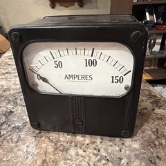 Westinghouse Amperes 0-150/15-300 Cycles 750v 5A Amp Meter US Navy Type UA-25