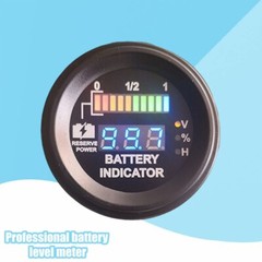 Round LED Digital Battery gauge discharge Indicator hour meter state of charge