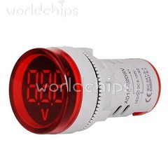 10PCS LED 22MM Voltmeter Digital Display Gauge Voltage Indicator Lamp DC 6-100V