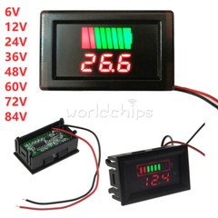 Car Battery LCD Capacity Indicator Voltmeter 12V/24V/36V/48V/60V/72V/12-60V