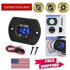 Compact Round Waterproof Voltmeter – Accurate Battery Monitor for Boats & Cars