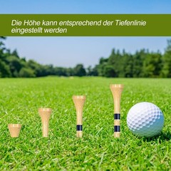Golf Tees Wood, 100 Pieces 70mm Bamboo Golf Tee, Yellow
