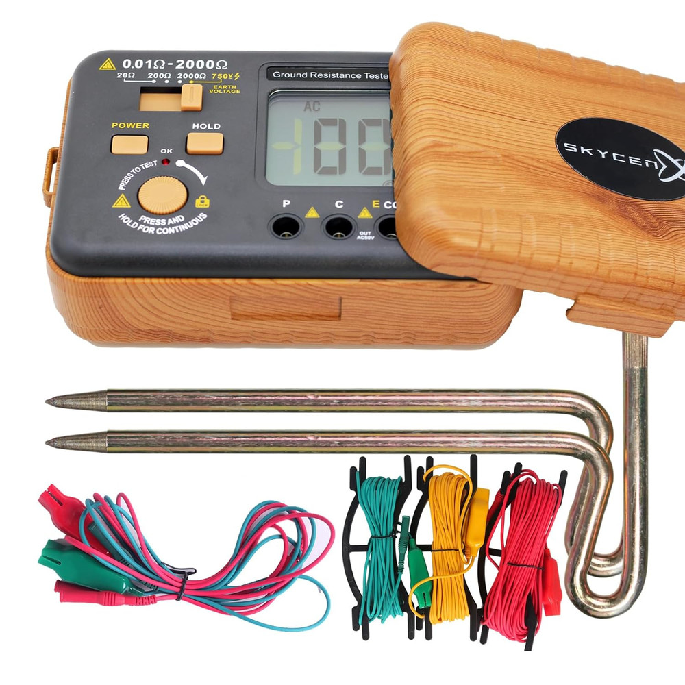 VC4105A Earth Resistance Tester Digital Grounding Resistance Meter 20/200/2000Ω