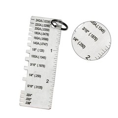 Easy to Carry Single Sided Material Wire Thickness Gauge with Keychain