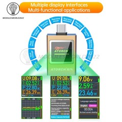 AT085C Multifunctional Type-C PD3.1 Charging Tester Voltage Current Power Meter