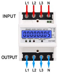 3 Phase 4 Wire Electronic Watt Power Consumption Energy Meter Din Rail 5-80A