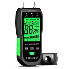 Wood Moisture Meter Replaceable Pin Tester Hardwood Softwood Dampness Reader