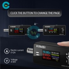 0.96″ TFT Digital Voltage Ammeter Power Meter DC 4~30V 0~12A DC5.5*2.5 interface